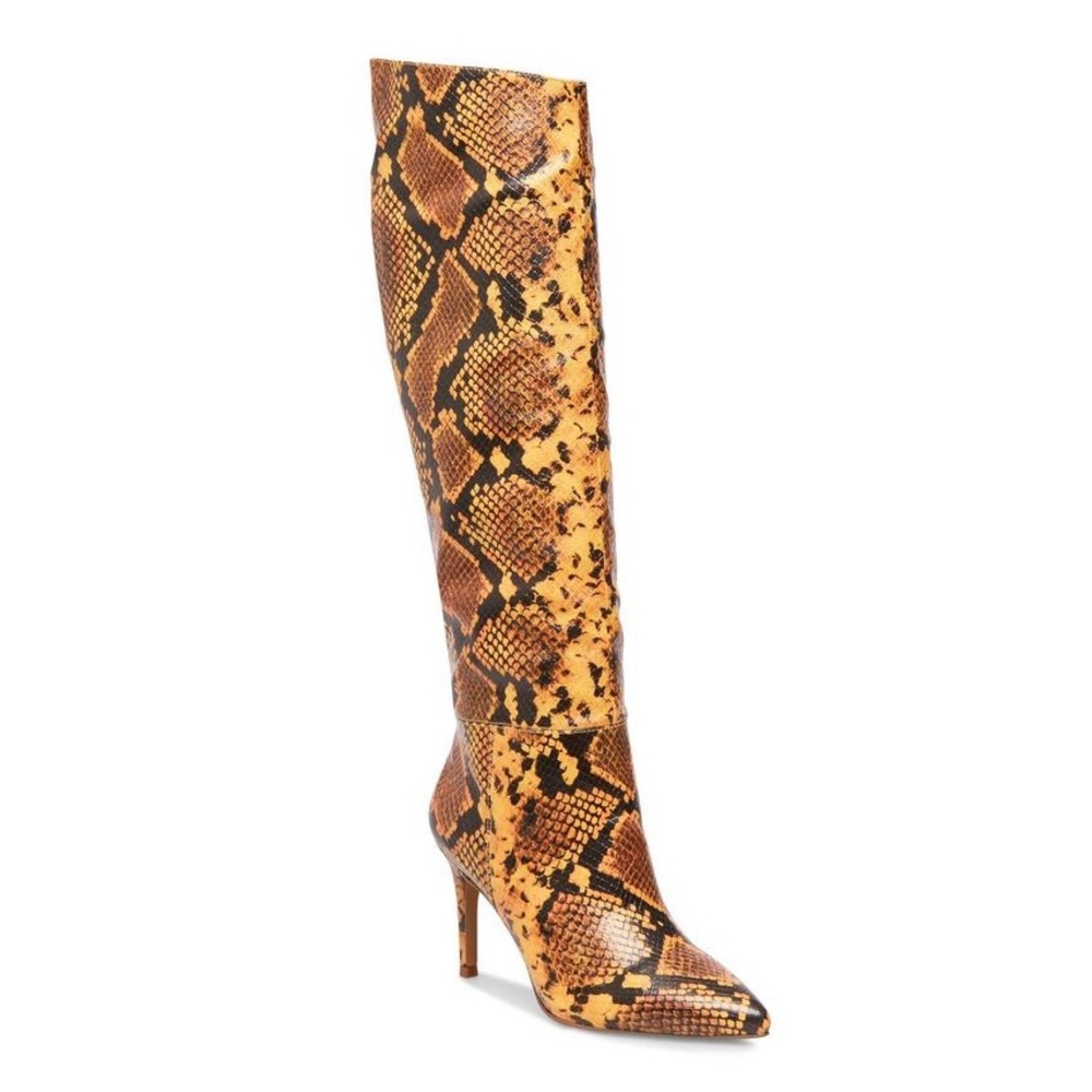 Steve Madden Kimari Yellow Python Tall Boots 7